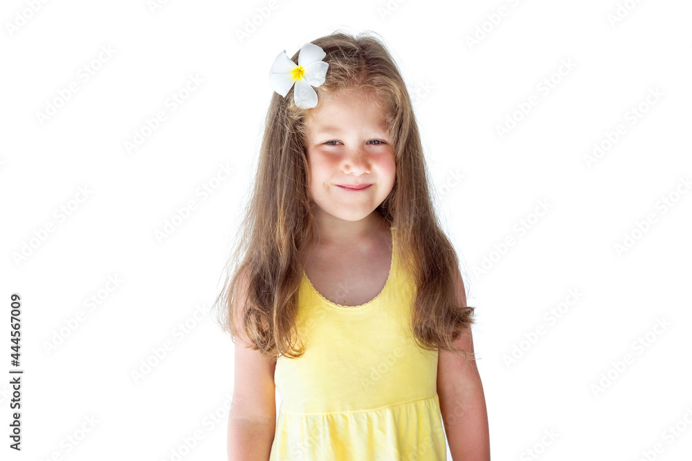 Cute smiling little girl isolated on white background. Cute smiling little girl isolated on white background.