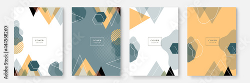 Gradient pastel beige earth tone flowing geometric pattern background texture for poster cover design. Minimal color abstract gradient banner template. Modern vector wave shape for brochure