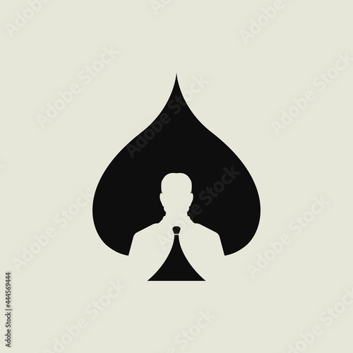 Spade and tie Logo design vector illustration