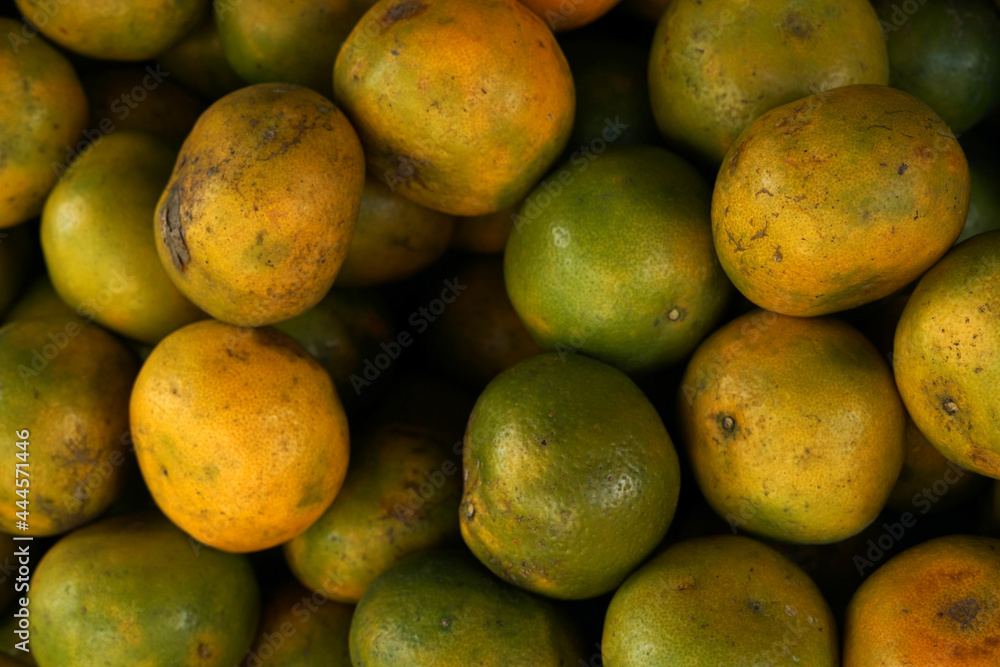 Fresh organic orange in traditional market