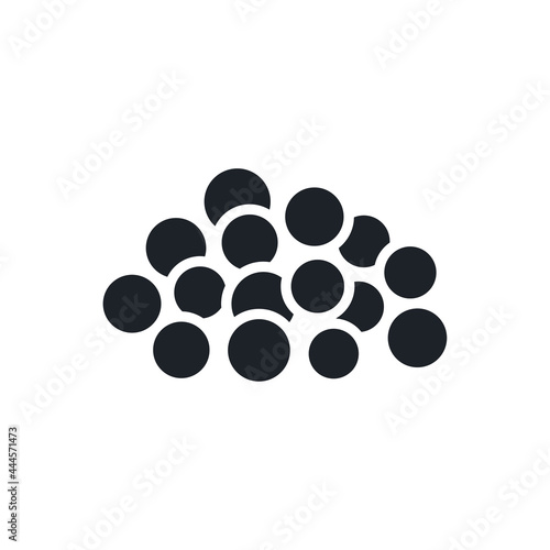 Caviar silhouette. Black isolated silhouettes. Fill solid icon. Modern glyph design. Vector illustration. Fish and seafood. Food ingredients