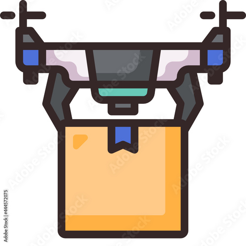 drone delivery line icon