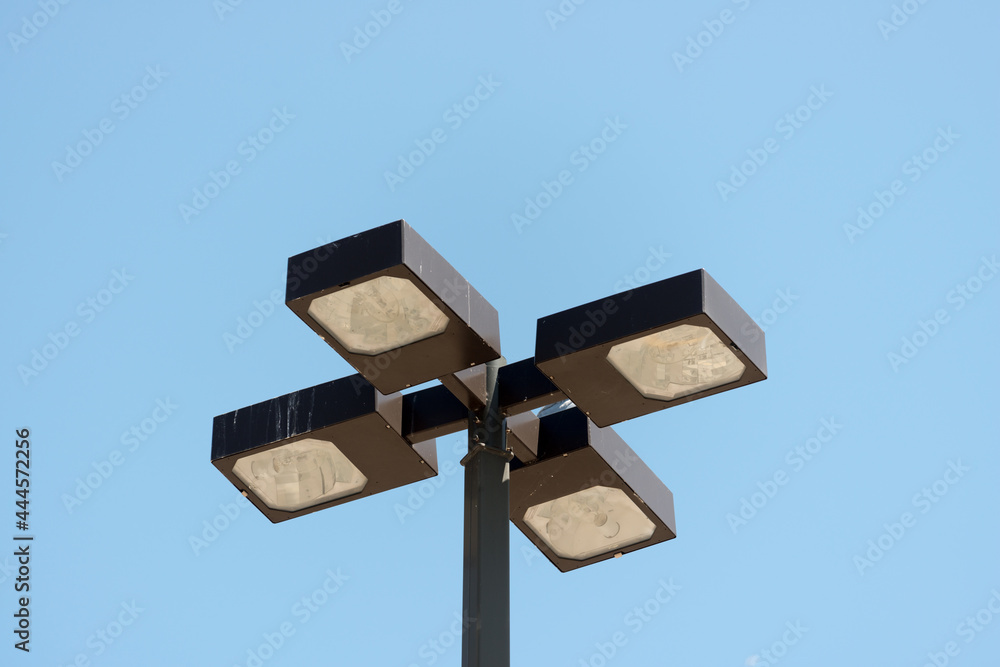 outdoor field lamps and blue sky outdoor field lamps and blue sky