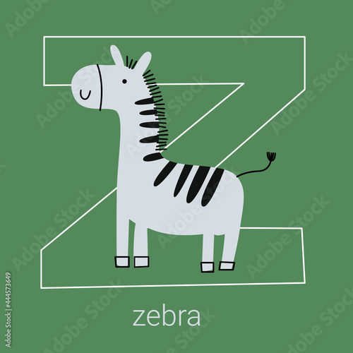 Vector flat illustration for children's alphabet. The letter 