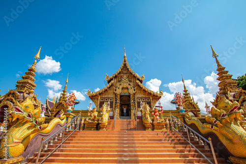 Beautiful temple with cultural paintings © noppakit rattanathon