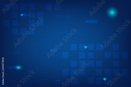 Download abstract background. Blue technology concept with particle element. Visualization system and business data for design. Blank space innovative presentation.