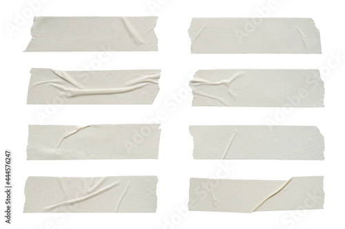 close up of adhesive tape wrinkle set on white background photo