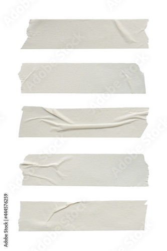 close up of adhesive tape wrinkle set on white background