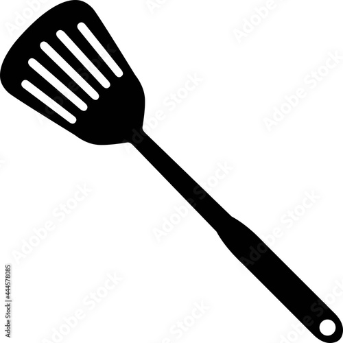 Vector illustration of black silhouette of a kitchen spatula