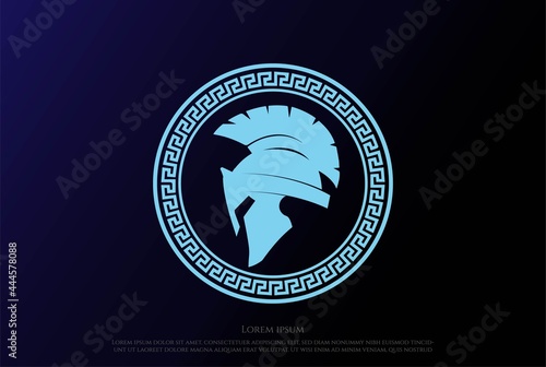 Retro Vintage Greek Sparta Spartan Helmet for Greek Warrior Logo Design Vector