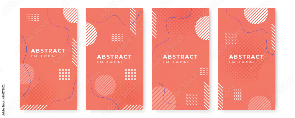 Fototapeta premium Set of modern colorful gradient background with geometric shapes and objects. Abstract design template for brochures, flyers, banners, headers, book covers background vector presentation design