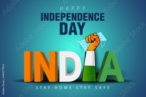 Printhappy independence day india. covid-19, coronavirus concept