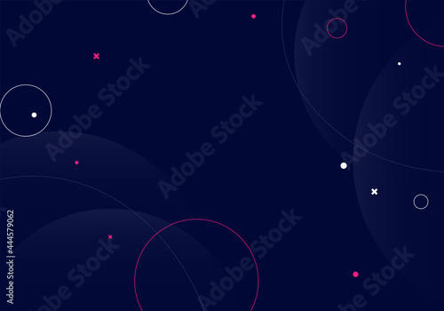 Abstract dark blue gradient circles background. Vector.