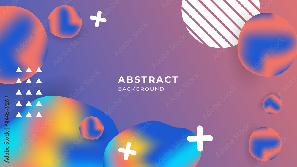 Minimal colorful vibrant geometric background. Dynamic fluid shapes composition. Minimal color abstract gradient banner template. Modern vector wave shape for brochure