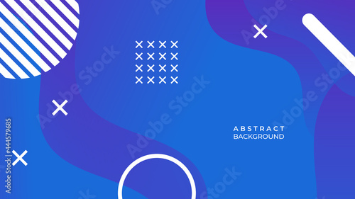 Minimal colorful purple blue geometric background. Dynamic fluid shapes composition. Minimal color abstract gradient banner template. Modern vector wave shape for brochure