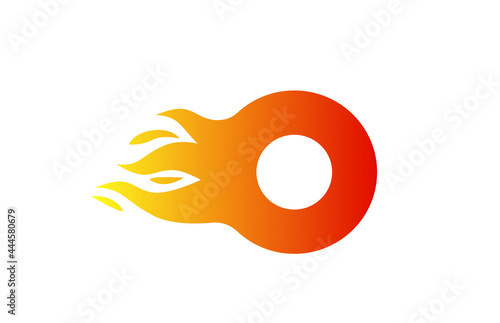 fire O alphabet letter icon for company. Red flames design suitable for a corporate logo