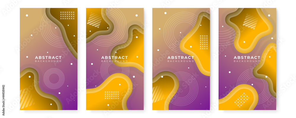 Color gradient background design. Abstract geometric background with liquid shapes. Cool background design for posters, brochure, business card, template, presentation. Vector illustration.