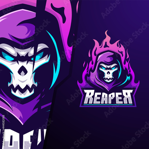 Reaper fire e sport logo template