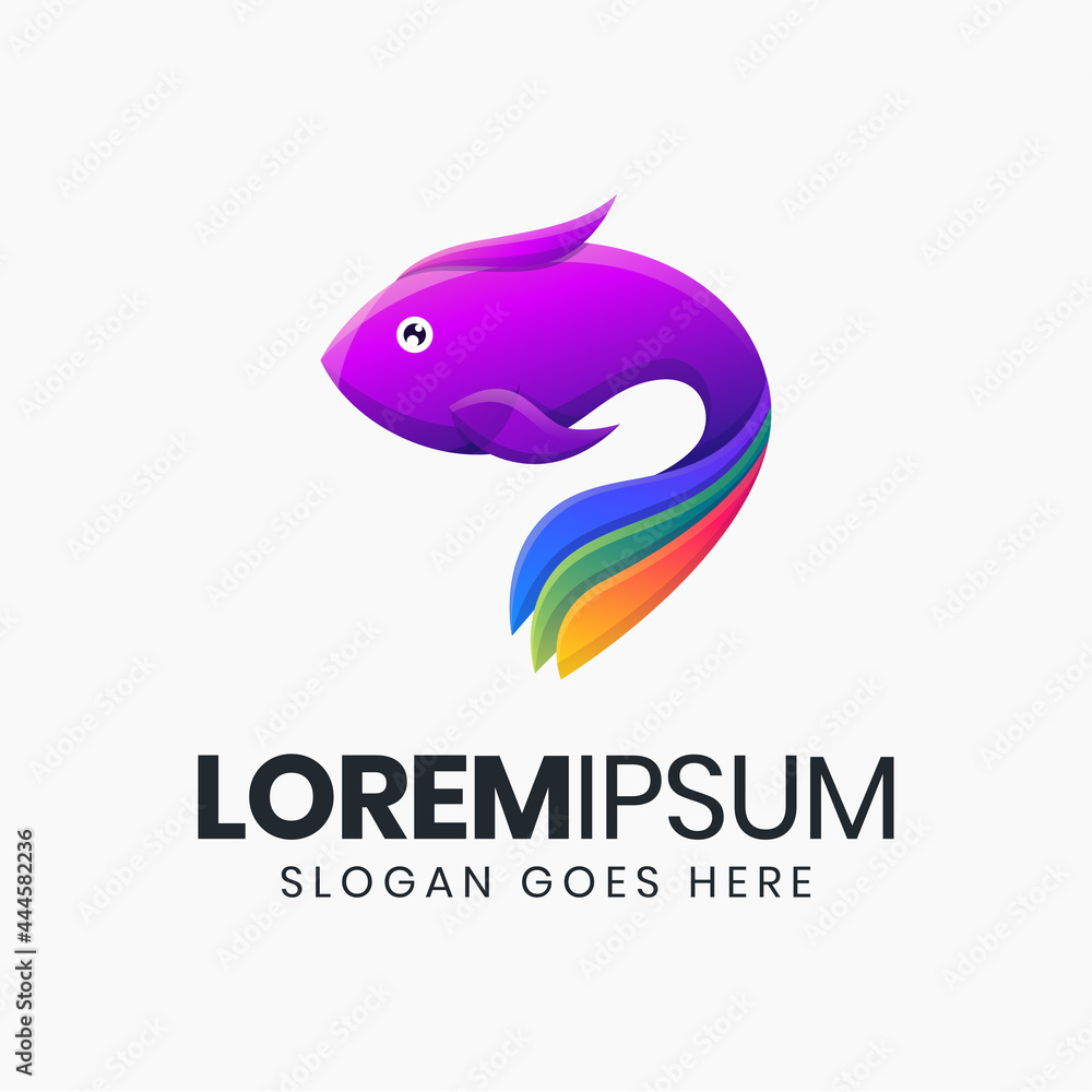 Awesome gradient colorful fish logo template Awesome gradient colorful fish logo template