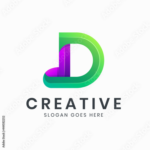 Letter D gradient colorful logo