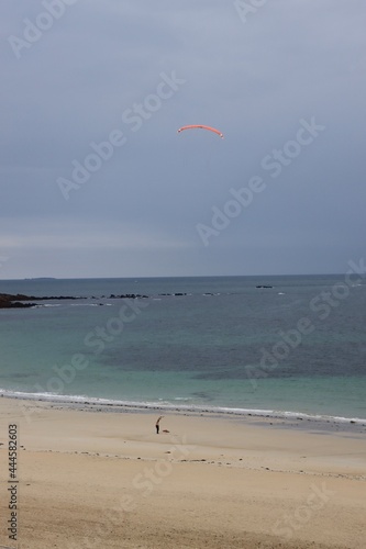 kite surfing on the beach