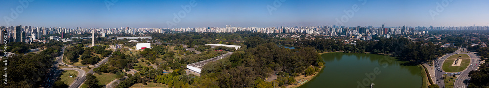 Parque do Ibirapuera vista aérea Panorámica
