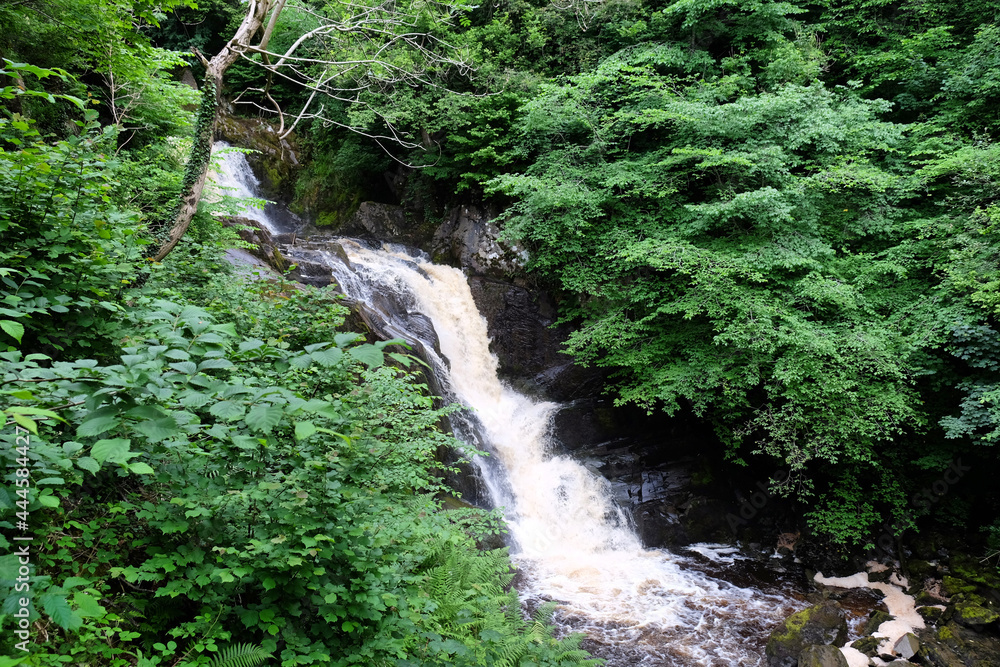 A view of Pecca Falls waterfall on the Ingleton Trail, in the Yorkshire Dales, North Yorkshire. A view of Pecca Falls waterfall on the Ingleton Trail, in the Yorkshire Dales, North Yorkshire.