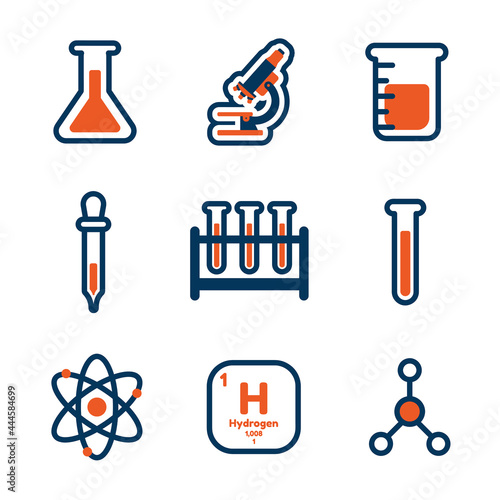 Chemistry Icon Set - Amazing vector icon of chemistry related equipments suitable for website, apps, icon, lab sign, illustration and aducational science purpose in general - Vector Icons