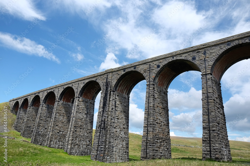 A view of the Ribblehead Viaduct, Ribblesdale in the Yorkshire Dales, North Yorkshire.