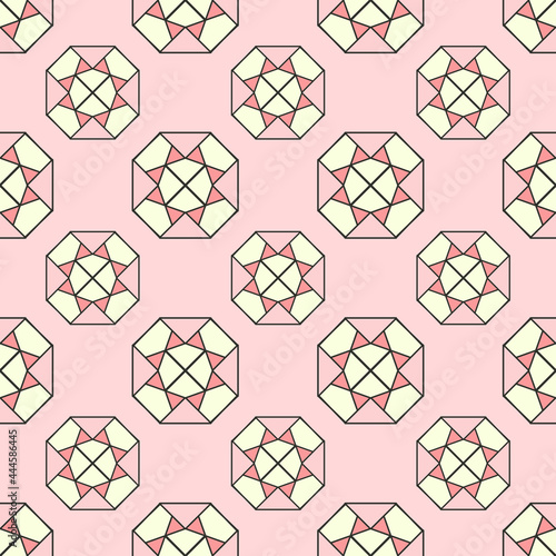 multicolored ornamental object seamless repeat pattern, repeat pattern for packaging, textile, wallpaper, curtains, gift wrapper, web background, and more. patterns added to the swatch panel.