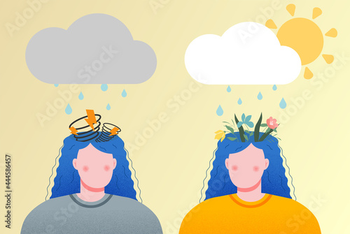 Two girls who try to care yourself. International self-care day