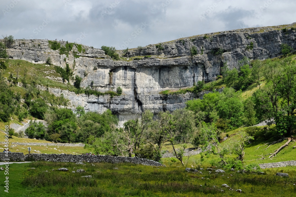 Limestone scenery at Malham Cove, Yorkshire Dales, UK