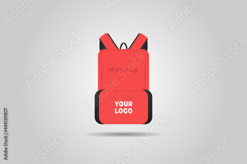 Backpack mockup. School bag icon with shoulder strap. Vector illustration