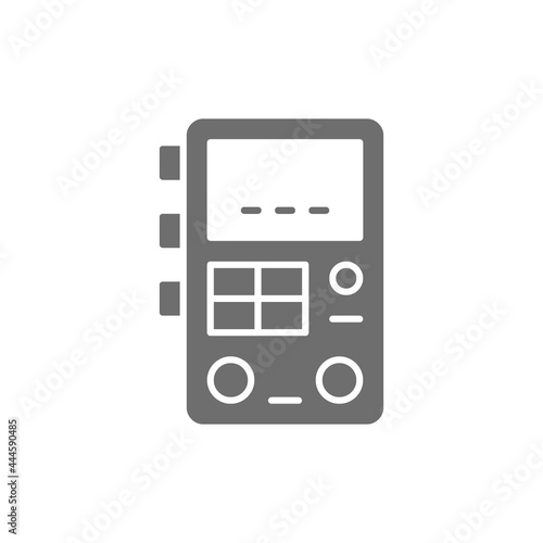 Power machine supply, tattoo studio equipment gray icon.