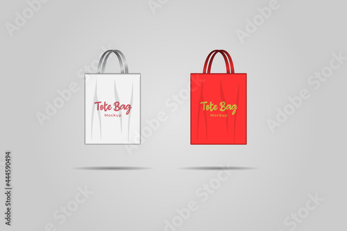 Tote bag mockup. Tote bag icon with shoulder strap. Vector illustration