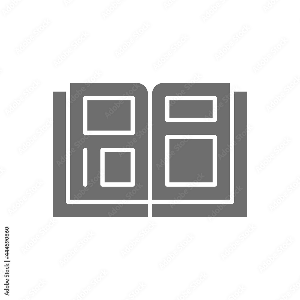 Tattoo design catalog gray icon. Isolated on white background Tattoo design catalog gray icon. Isolated on white background