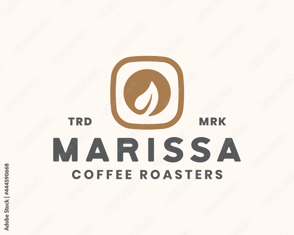 Fototapeta premium leaf coffee shop logo template