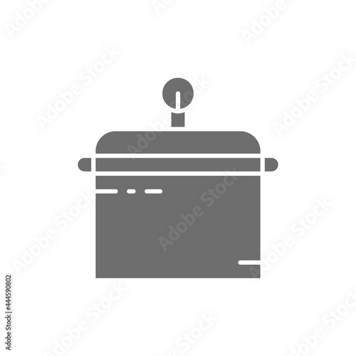 Container for tools disinfection, sterilization box, tattoo accessory gray icon.