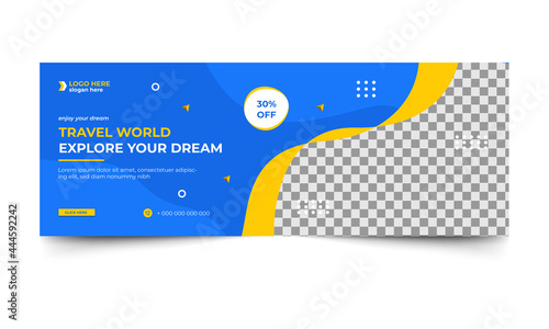 travel tour agency Facebook cover banner social media post and web banner