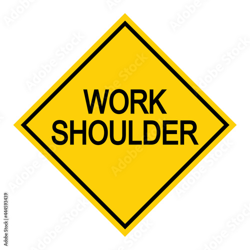 Work shoulder Road danger car icon, traffic street caution sign, roadsign vector illustration, warning vehicle