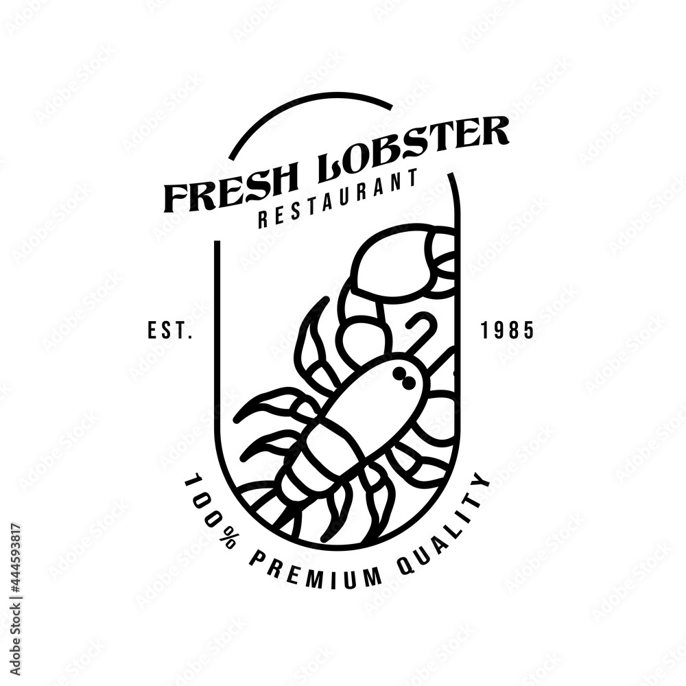 Fresh Lobster seafood restaurant vintage logo design
