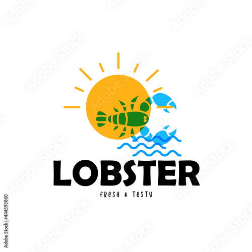 fresh and testy Lobster logo seafood illustration