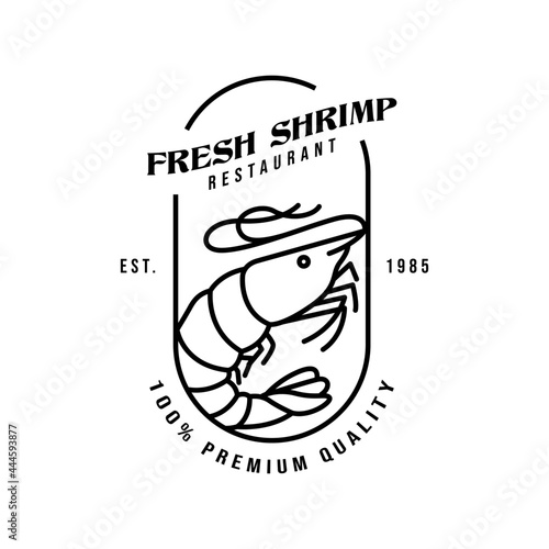 Fresh Shrimp seafood restaurant vintage logo design
