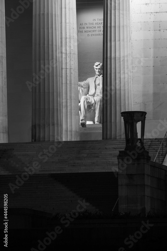 Lincoln Memorial at Night - Black & White
