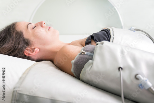 Pressure therapy in cosmetic salon. High quality photo