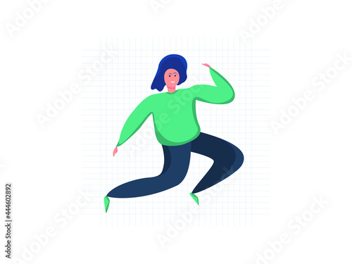 Overjoyed Happy lucky young girl vector illustration