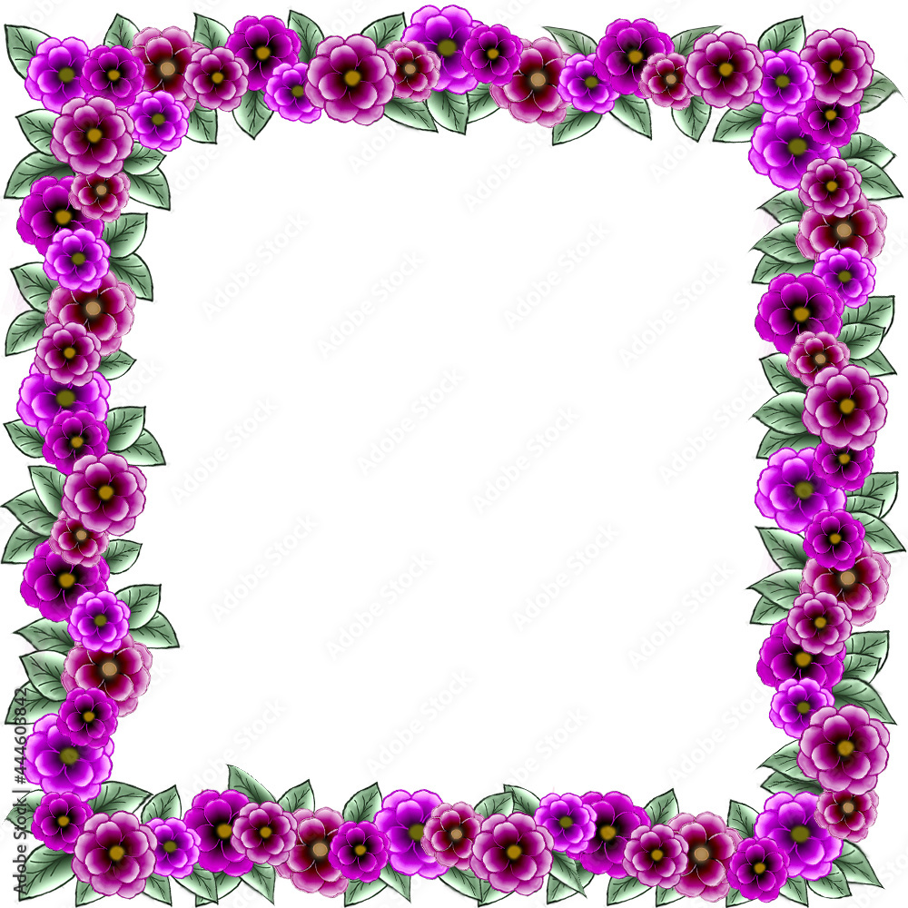 shades of purple flowers with frames