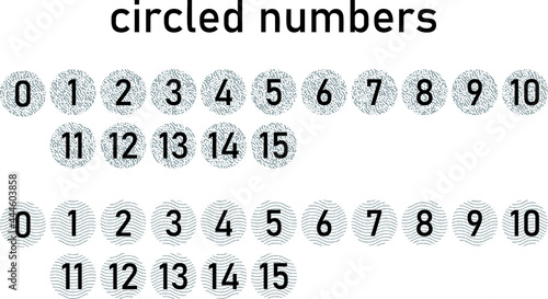 circled numbers set vector illustration flat icon for website on a white background