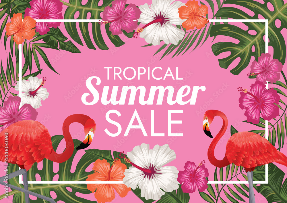 tropical florals labels summer sale tropical florals labels summer sale