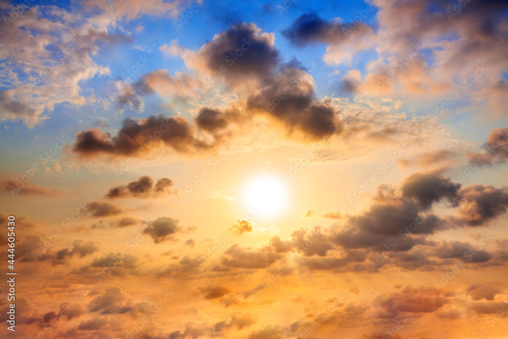 landscape with a sky and sunset landscape with a sky and sunset